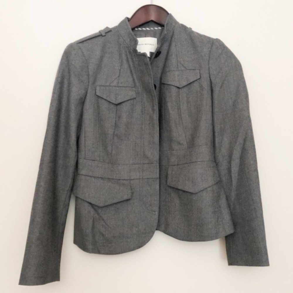 Banana Republic Grey Military-Inspired Blazer